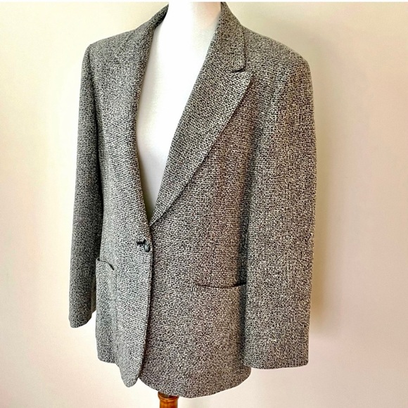 Christian Dior Separates Houndstooth Tweed Vintage Blazer - Picture 1 of 16